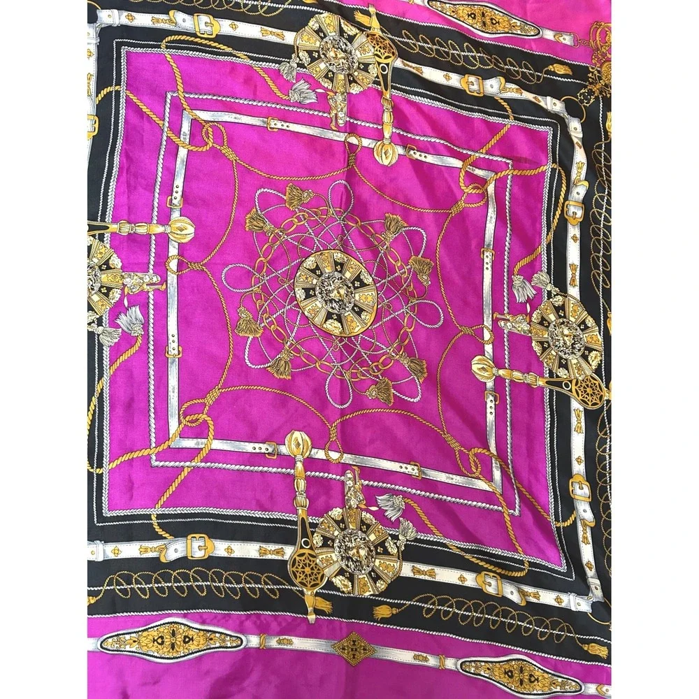 Isadora Scarf Pink Equestrian Print Square Fashion‎ Accessory